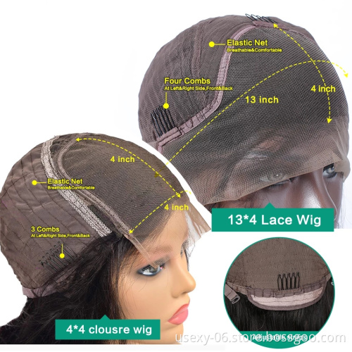 Raw Indian hair lace wigs 100% virgin human hair hd lace closure wig water wave glueless full hd lace human hair wigs